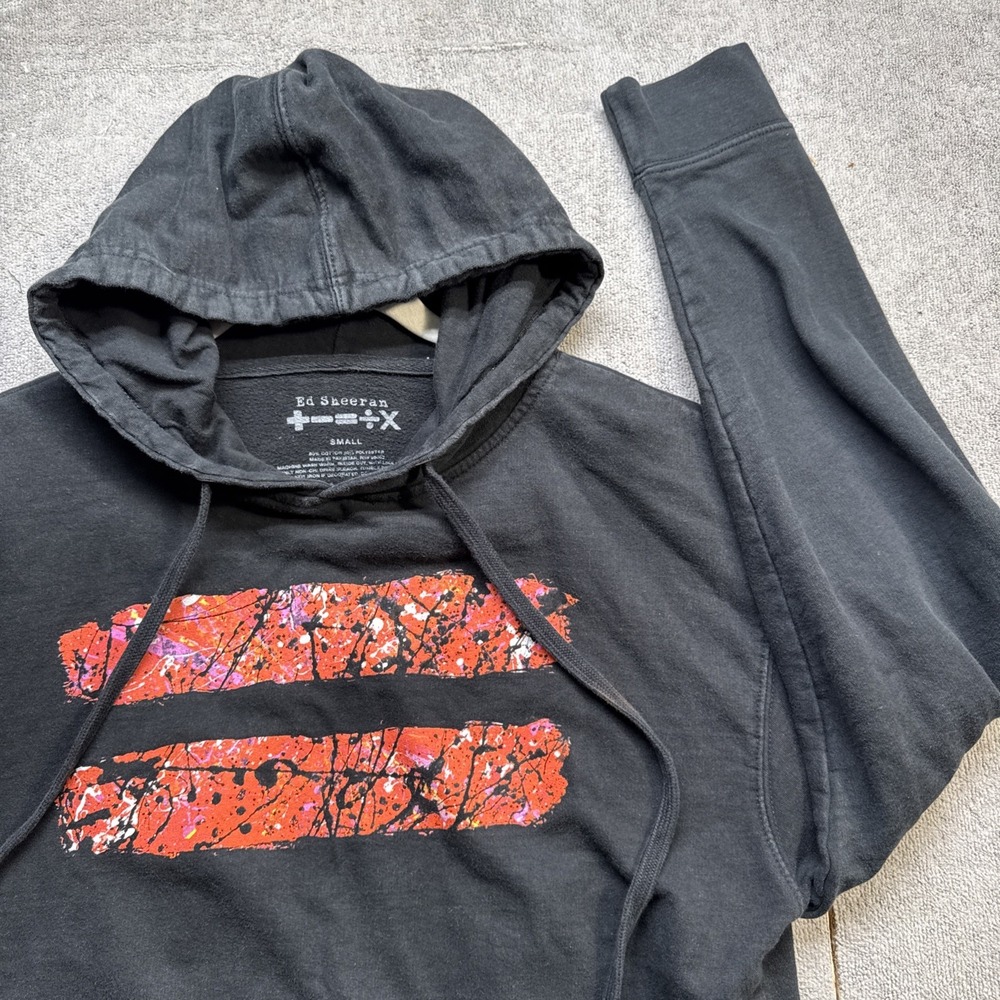 Ed Sheeran Mathematics Tour Black Hoodie Graphic Pullover Sweatshirt‎ Small